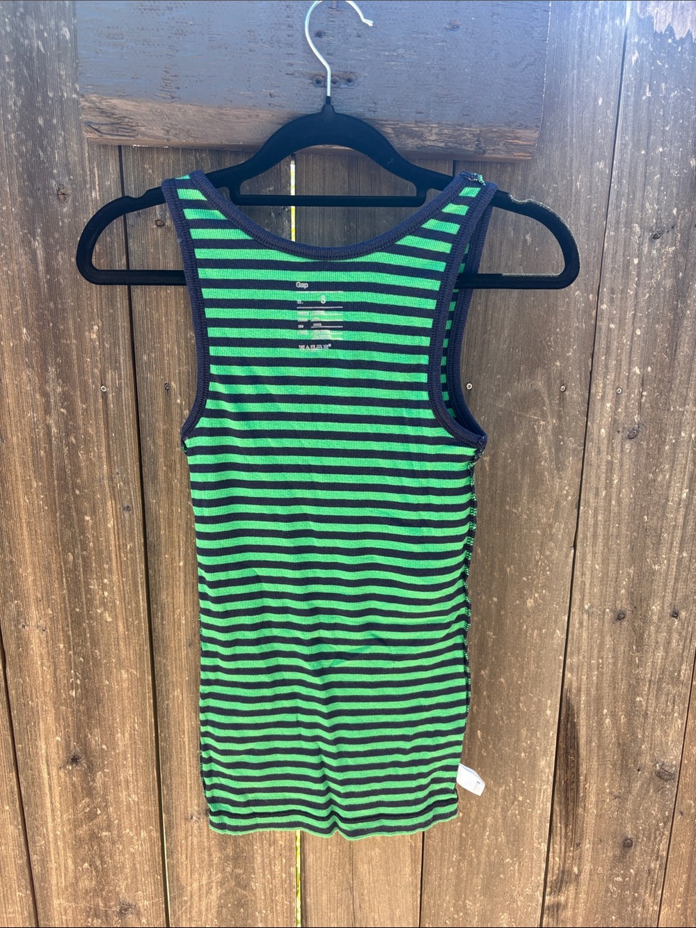 GAP Kids Green & Black Striped Tank